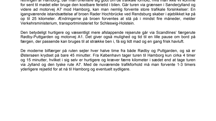 Undgå stau og forsinkelser på den tyske motorvej A7 – snup genvejen via Rødby-Puttgarden