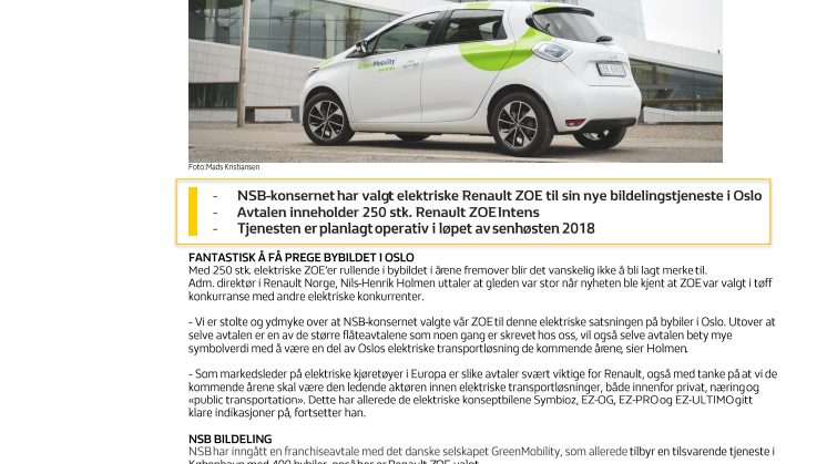 NSB-KONSERNET VELGER RENAULT ZOE