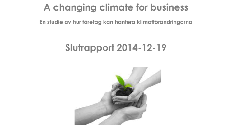 Slutrapport A changing climate for business