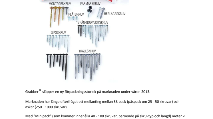 Ny förpackning från Grabber - Minipack!