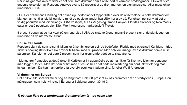 Hit drømmer vi om å reise