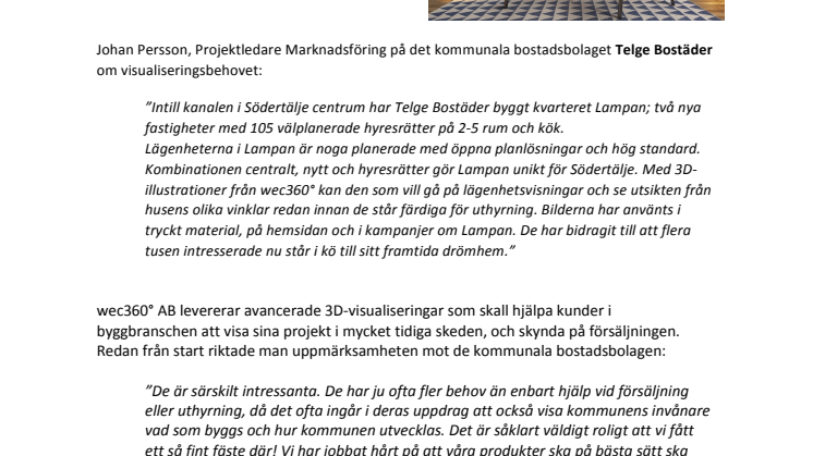 Kommunala bostadsbolag största kundgruppen för 3D-visualisering