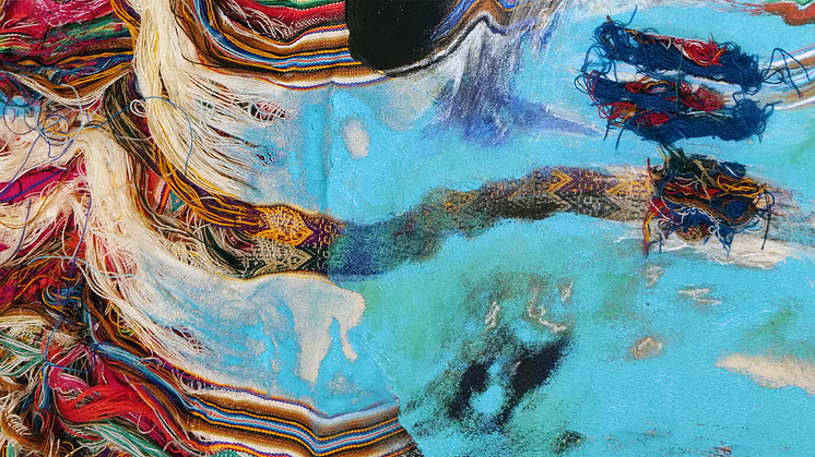 Paola Torres Núñez del Prado, WAVePaRTICLE (detalj), 2022. Blandteknik, 100x100 cm. Courtesy konstnären.