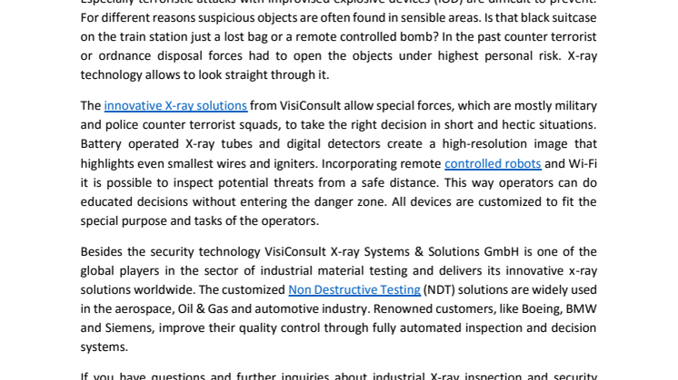 Mobile X-ray systems from Germany help to fight international terrorism