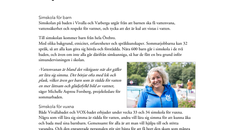 Simskola med fokus på mer än bara simning