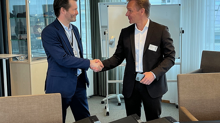 David Lagneholm, Förvaltningschef på trafikförvaltningen, Region Stockholm och VD för SL tillsammans med Per Thorsell, VD och koncernchef för Mekka Traffic Group.