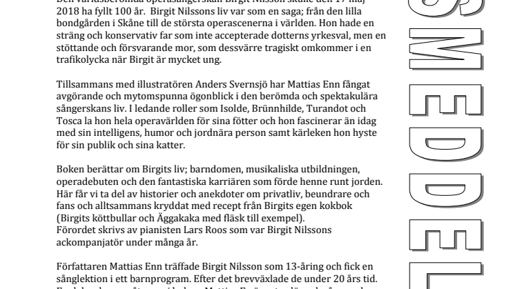 Ny bok: Birgit Nilsson i ord och bild - "Värp först, kackla sen!" av Mattias Enn och Anders Svernsjö