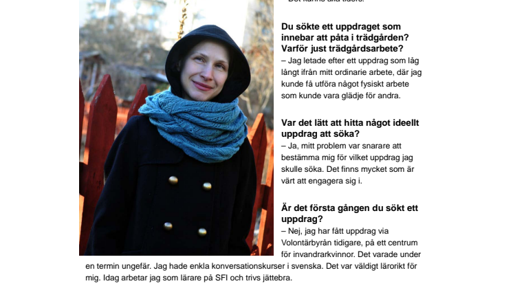 Karin Borell Volontärbyråns 30 000 förmedlade volontär! 
