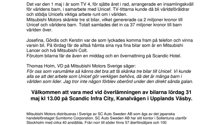 Nu är det dags för vinnarna att få sina bilar