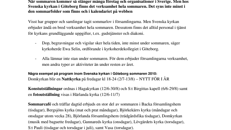 Kyrkan tar inte semester
