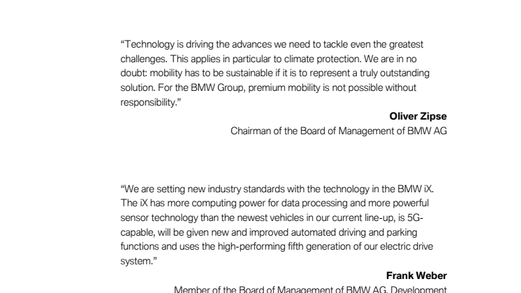 The first ever BMW iX. Quotes.