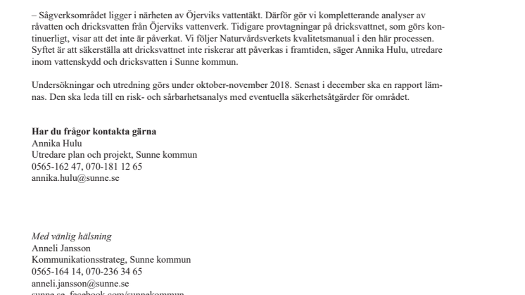 Vatten- och markundersökningar  pågår vid Gamla Öjerviks sågområde