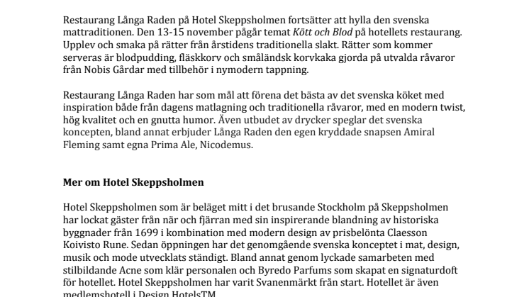 Temadagar på Restaurang Långa Raden