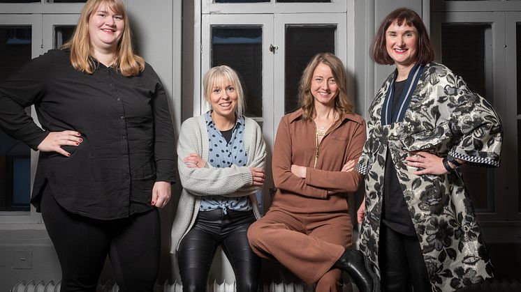 Fr vä Ulrica Magnusson, Hanna Müller, Johanna Blylod och Fredrika Johansson, North Creative Nodes. Foto: Magnus Stenberg, Lulefotograferna 
