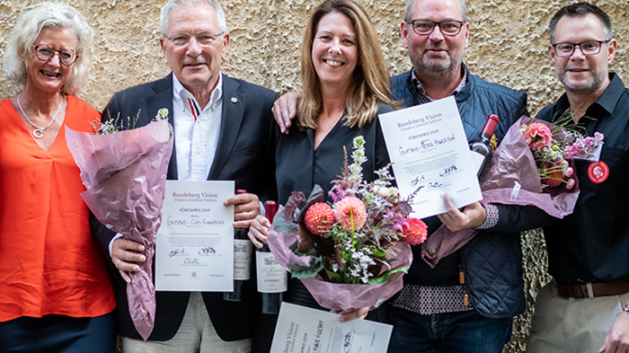 Från vänster: Madeleine Stenwreth, Clas Runnberg, Marie Vigetoft, Peter Harletun och Wim Truter. Photo: Raphael Cameron @DinVinguide.se  