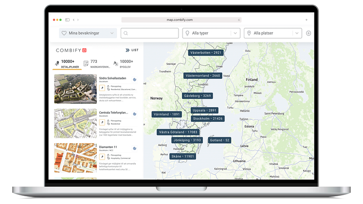 Combify lanserar Sveriges framtidskarta och skriver avtal med fastighetsjättar som Magnolia