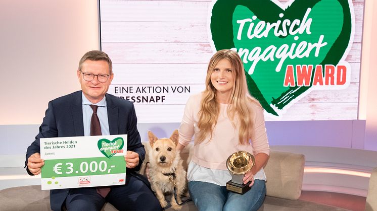 Fressnapf TEA 2020 Tierischer Held James mit Felicitas Bedynek