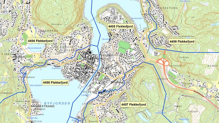 4400  Flekkefjord  - postnummerinndeling