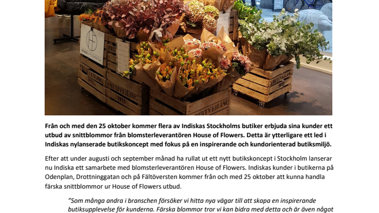 Indiska lanserar samarbete med House of Flowers