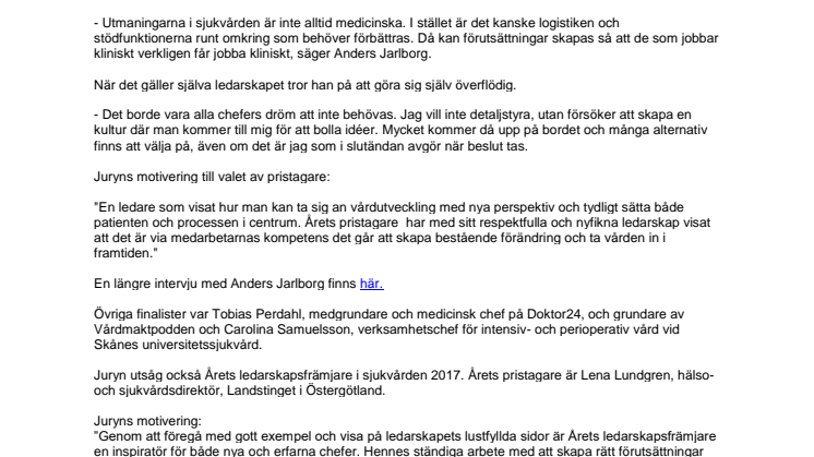 Göteborgare blev Framtidens ledare i sjukvården 2017