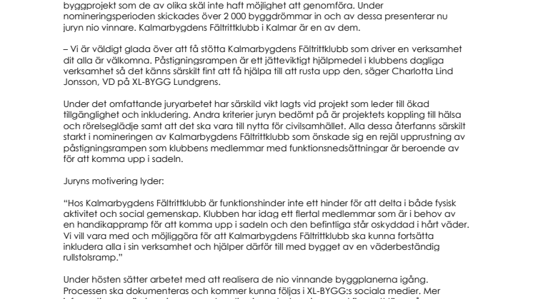 Vinnarna av XL-Hjälpen klara – nio föreningar får hjälp att rusta upp