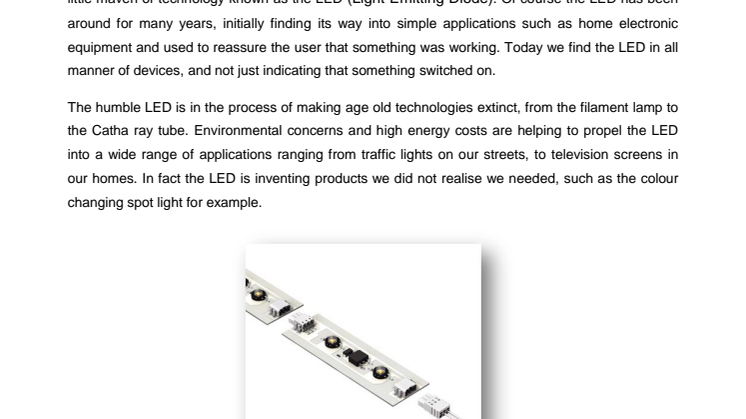Illuminating Connections - Device Connectors for the LED lighting industry.