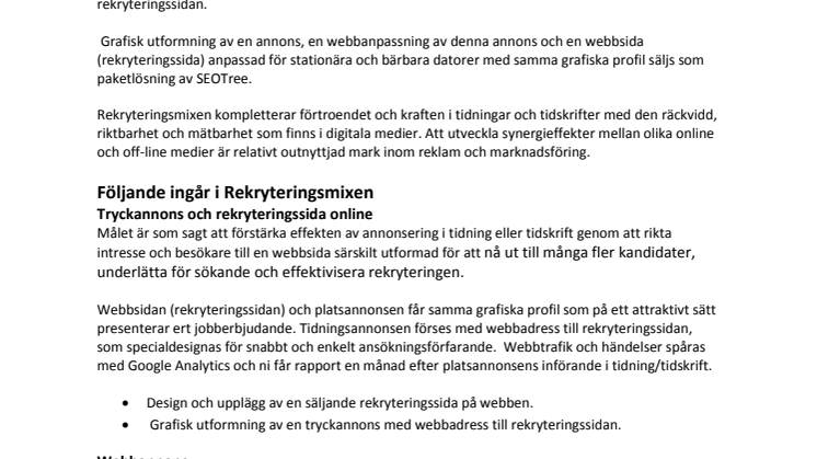 Rekryteringsmixen - Produktbeskrivning