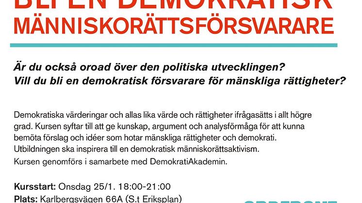 Nystart för Ordfronts kurs i mänskliga rättigheter! 