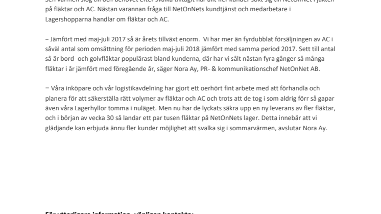 Nya möjligheter till svalka hos NetOnNet
