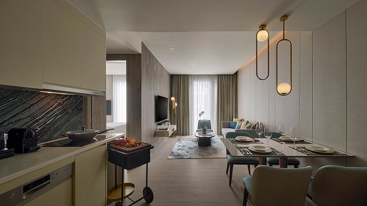 2 bedroom suite - living & pantry v2
