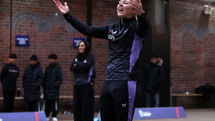 Heather Knight at the tape ball showcase in Birmingham