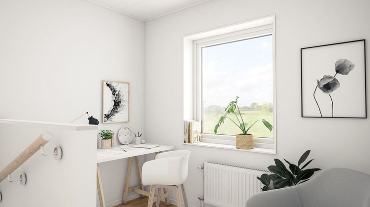 Brf Sundby Äng - 3D-bild av kontorshörna