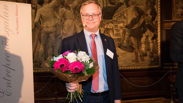 Axis grundare Martin Gren tilldelades utmärkelsen Årets Förebildsentreprenör igår på Entreprenörsgalan Syd