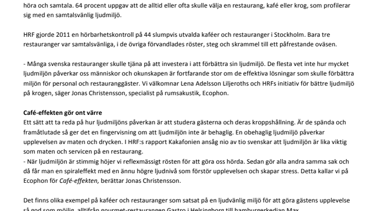 Dålig ljudmiljö på krogen? – Det finns lösningar