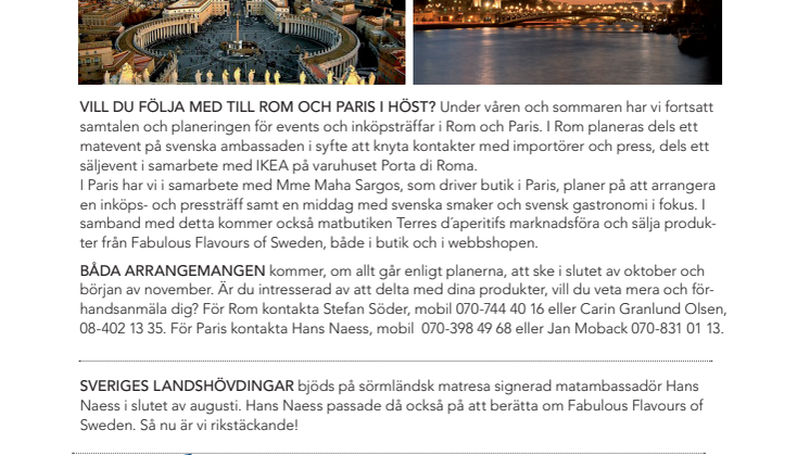 Goda Nyheter från Fabulous Flavours of Sweden