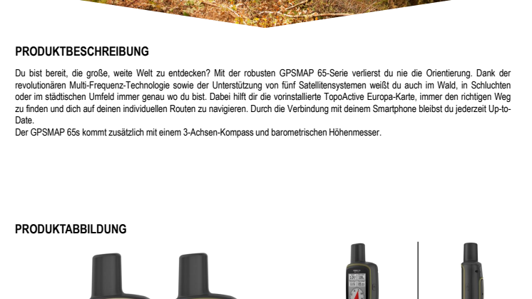 Datenblatt GPSMAP 65/65s