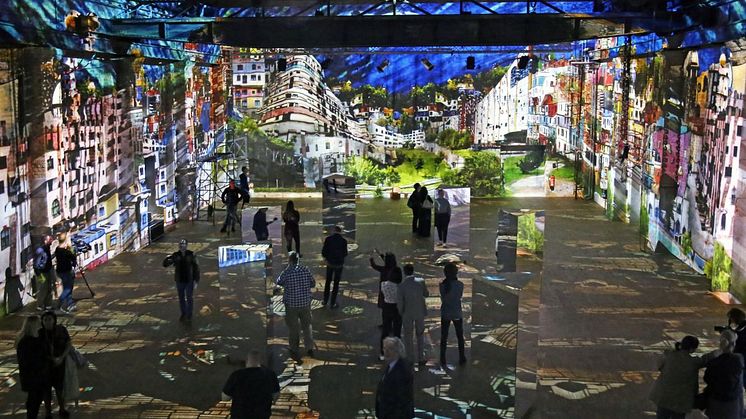 Blick in die Videoinstallation "Hundertwasser Experience" 1