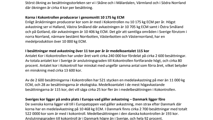 Avkastningsökningen i svenska besättningar avtar 