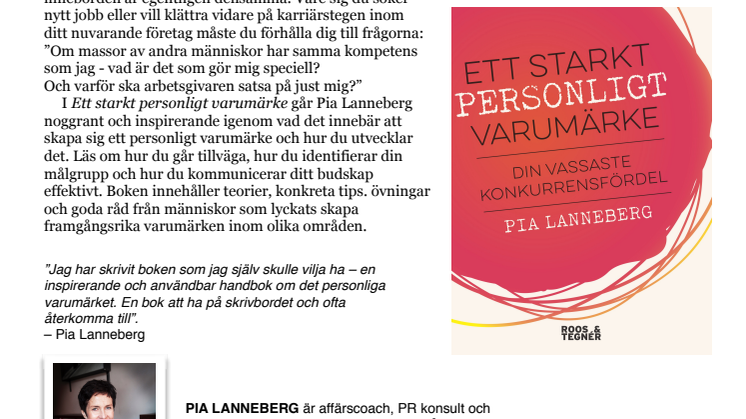 Ett Starkt Personlig Varumärke en bok av Pia Lanneberg 