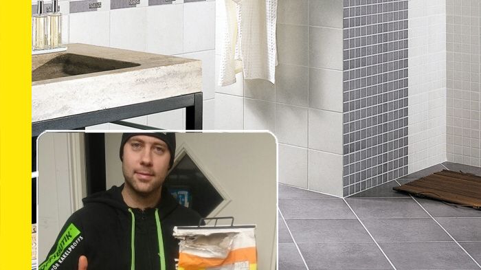 Andreas Vedom på AH Platt & Bygg har fästmassan weberset comfort light som sin Weber-favorit