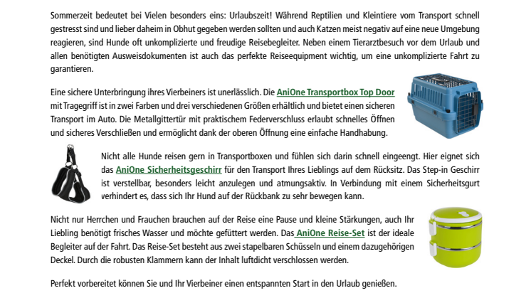 Fressnapf-Produktnews 06/2018: Entspanntes Verreisen mit dem Vierbeiner