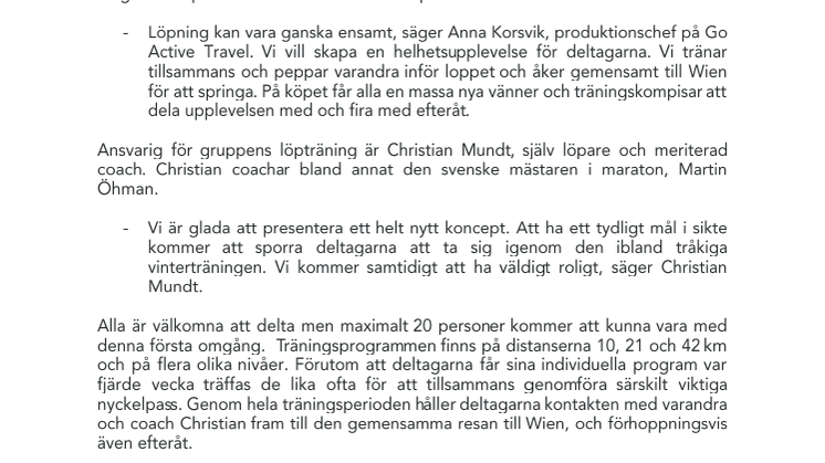 Helt nytt koncept kombinerar löpargrupp och träningsresa