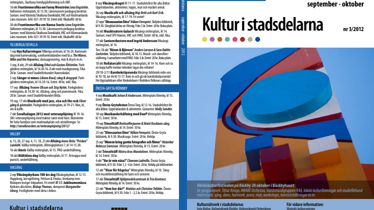 Kultur i stadsdelarna nr 3 2012