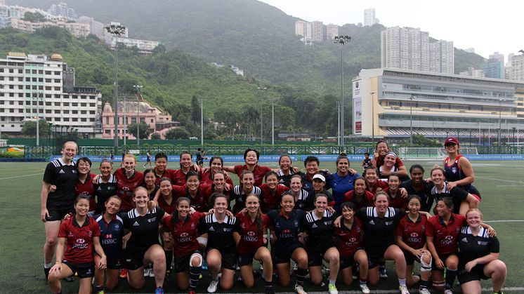 Northumbria University Women's Rugby 1st Team with Hong Kong national squad