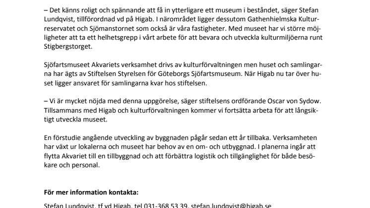 Higab har förvärvat Sjöfartsmuseet
