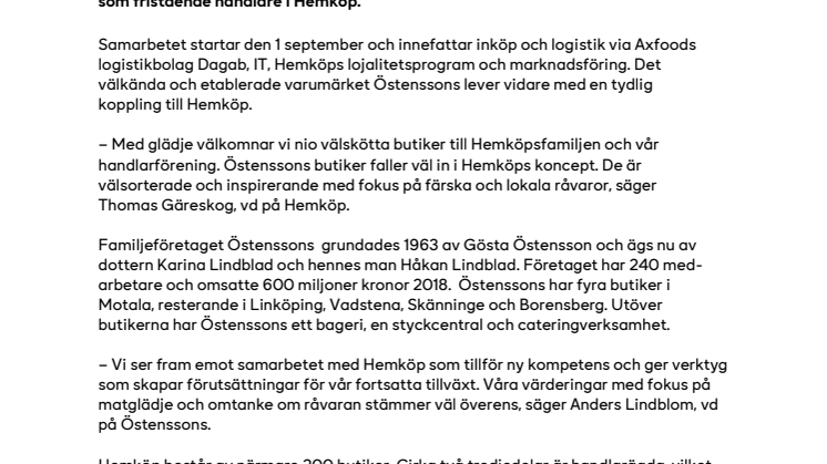 Hemköp och Östenssons inleder samarbete
