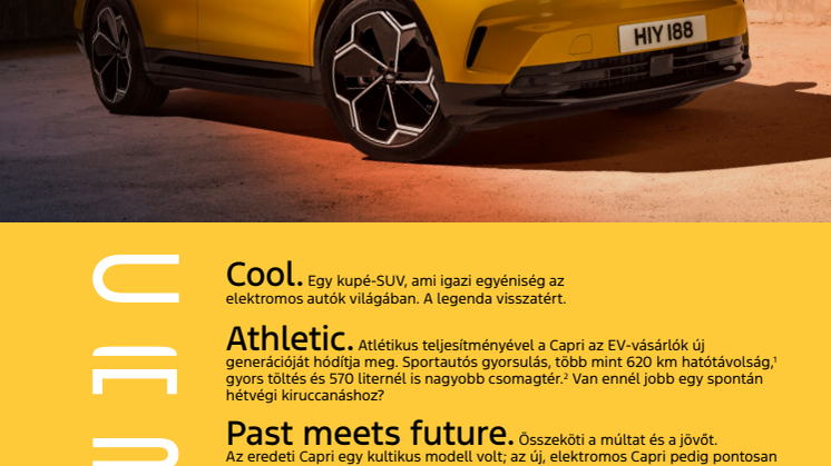 Az új, elektromos Ford Capri: A legenda visszatért