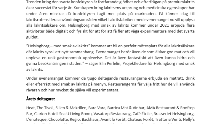 HELSINGBORG MED SMAK AV LAKRITS 2021