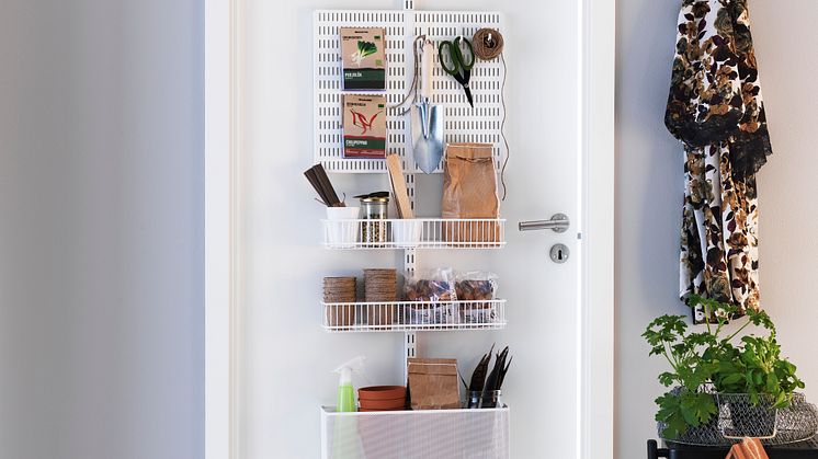 Elfa Utility Door and Wall rack i hvitt