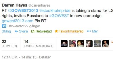 Darren Hayes  twittrar om #GOWEST